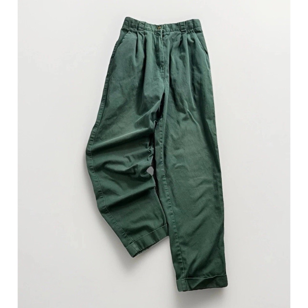 Vintage Abercrombie & Fitch High Rise Pleated Pants Women's Size 8 Green 90's